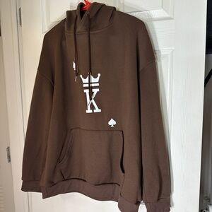 Brown Hoodie with White Print